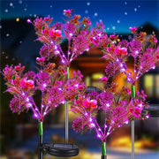 lampe solaire extérieure fleur artificielle décorative jardin lumière led rose vif violet