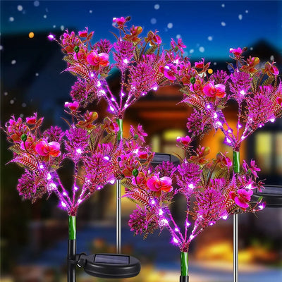 Lampe solaire extérieur fleur Phalaenopsis jaune clair