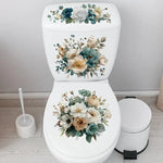 décoration toilettes adhésif fleurs tulipes marguerites lavande blanc classique facile nettoyer sans pelure