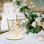numéros table bois élégants script mariage décoration réception 10 arrondis socles