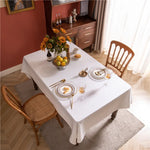 nappe table blanche carreaux texture classique réutilisable polyester coton extérieur intérieur moderne festive
