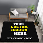 tapis personnalisable photo noir moderne antidérapant extérieur salon chambre prière