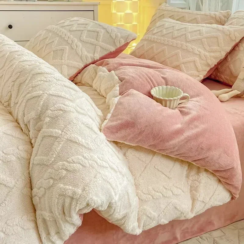 Housse de couette polaire jaune chaude en couleur unie