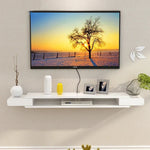 Rangement mural TV en bois naturel