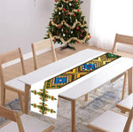nappe géométrique ethnique polyester couleur rouge bleu blanc table mariage salle manger