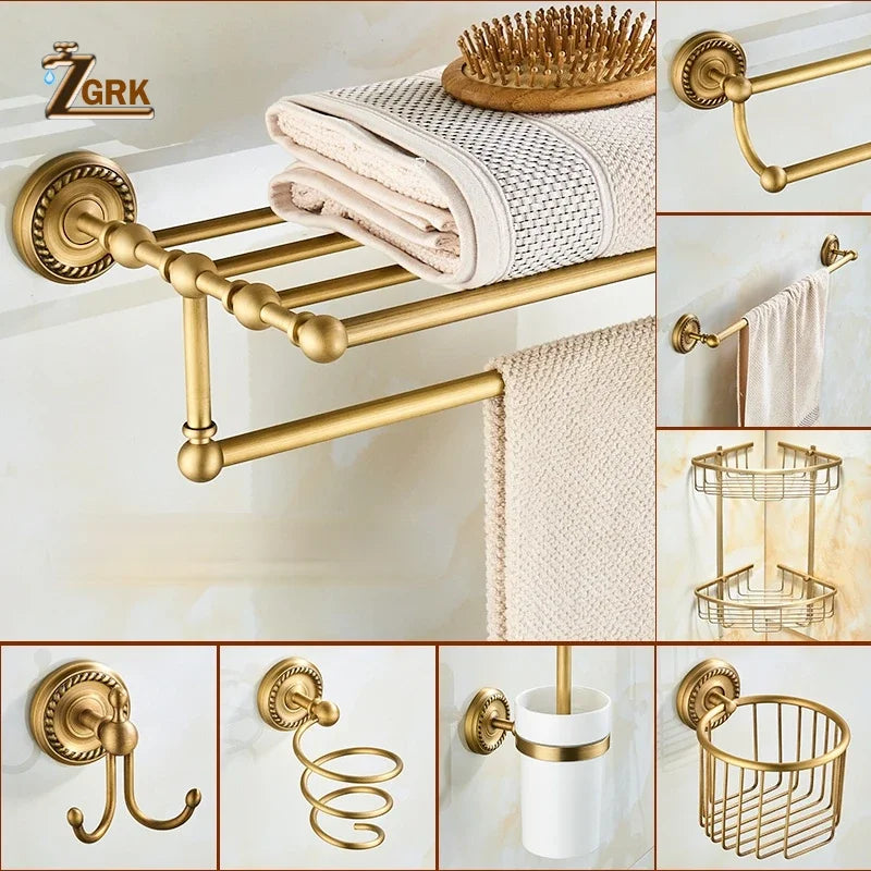 accessoires salle bain cuivre brossé doré classique porte serviettes porte savon porte papier toilette