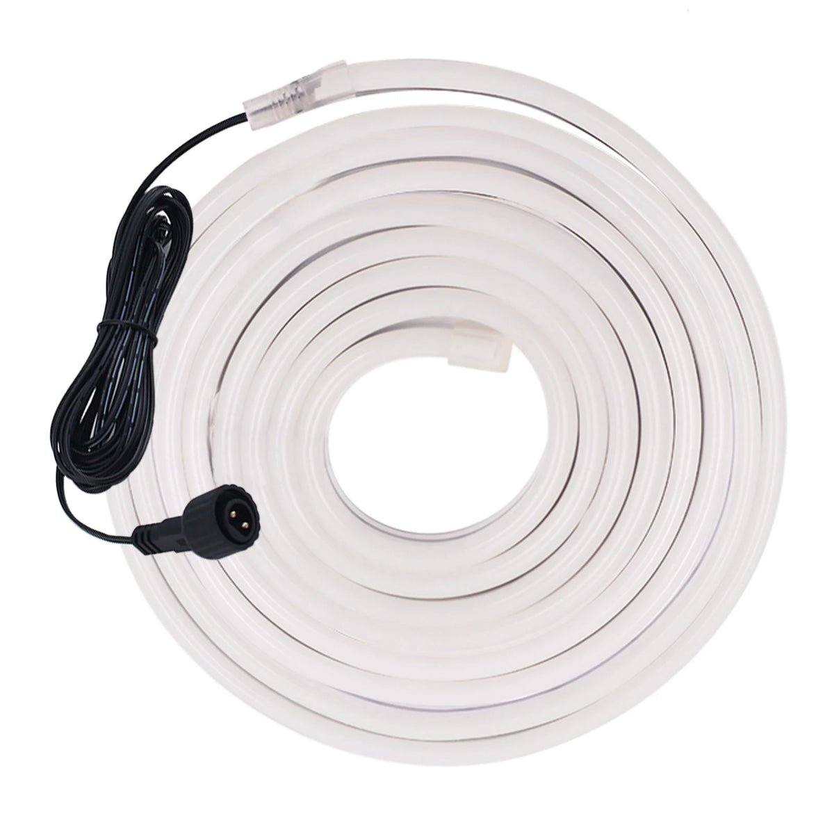 ruban led neon solaire blanc jardin exterieur telecommande panneau solaire