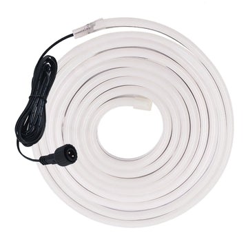 ruban led neon solaire blanc jardin exterieur telecommande panneau solaire