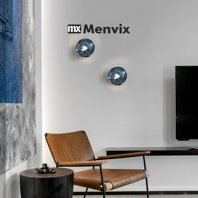 applique murale contemporaine minimaliste adhésive led noir blanche bleue dorée