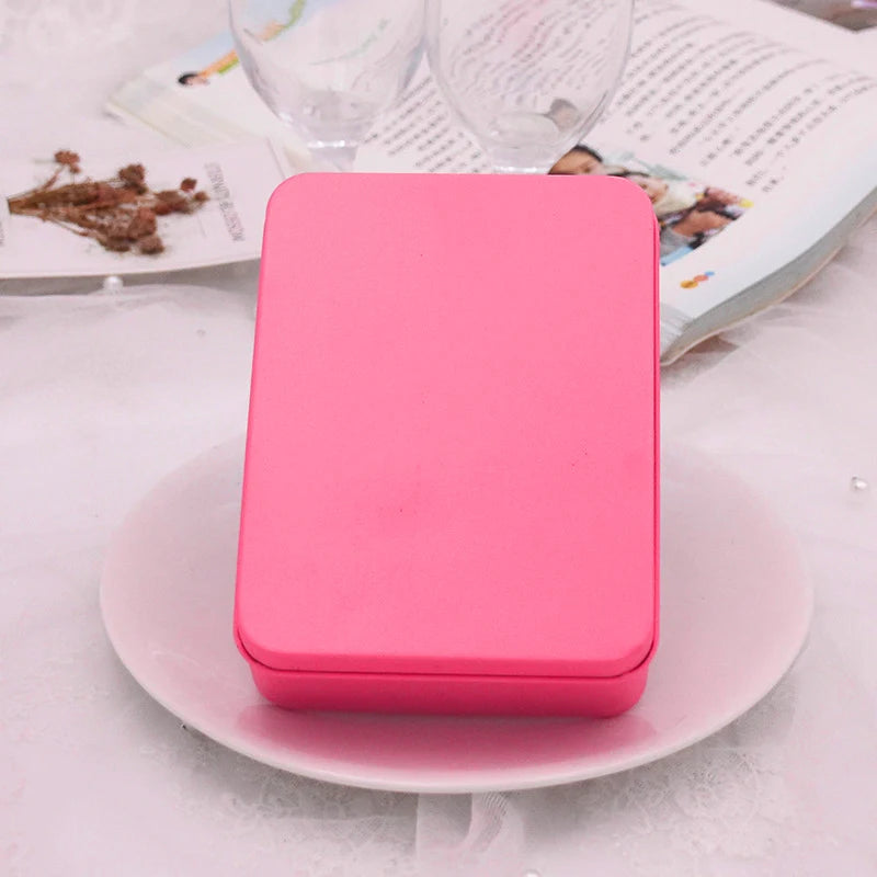 boîtes rangement métal boîte bijoux bleu clair blanc rose doré noir violet rouge minimaliste