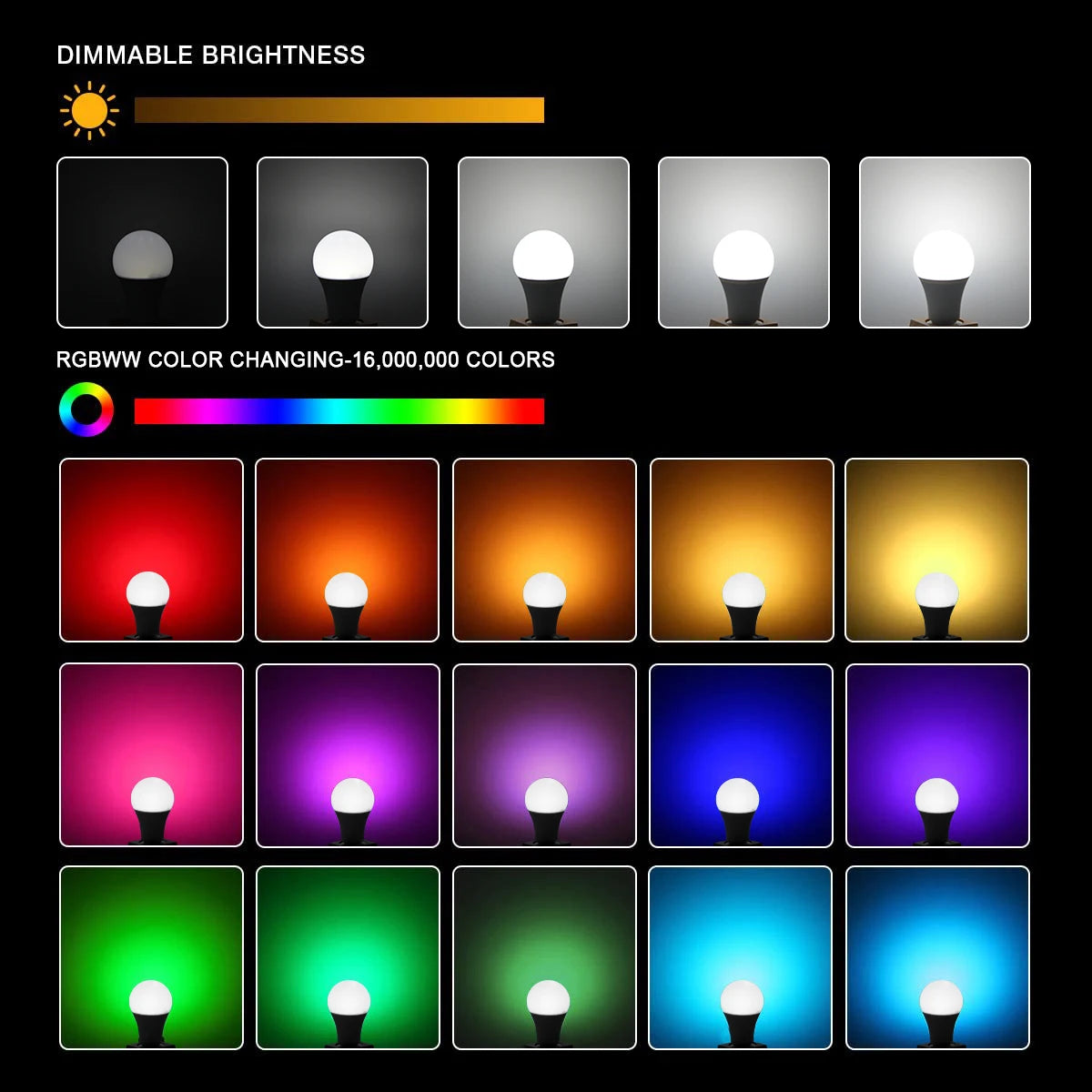 ampoule led connectée e27 blanc chaud controle wifi moderne sans fil qr code tactile