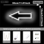 flèche lumineuse néon blanc flèche noire moderne minimaliste interrupteur usb câble vis chainette