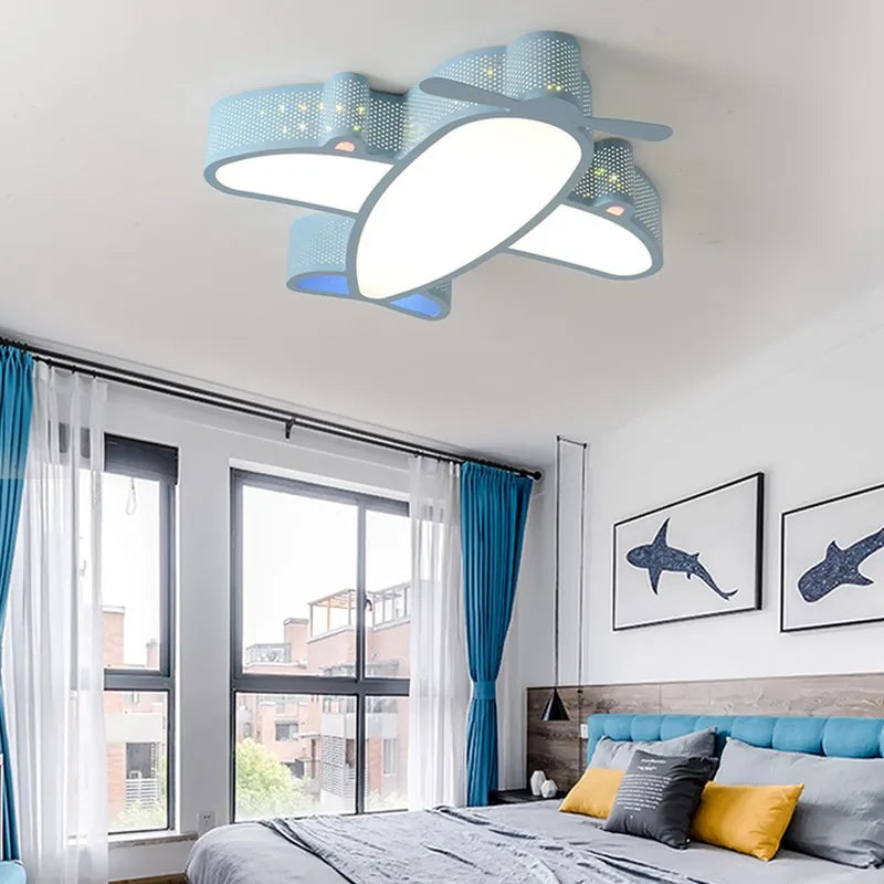 lampe moderne avion étoiles bleu blanc enfant chambre salon