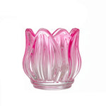 support bougie tulipe moderne rose rouge vert transparentDecoration élégante maison mariage