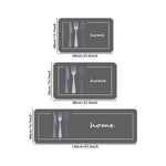 tapis sol antidérapant polyester gris moderne fourchette cuillère logo 40x60cm 50x80cm