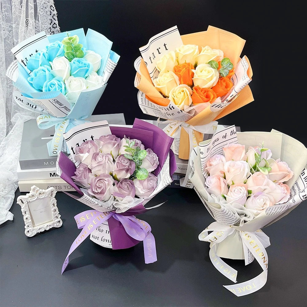 bouquet roses artificielles classique décoration mariage anniversaire intérieur festive pendaison crémaillère