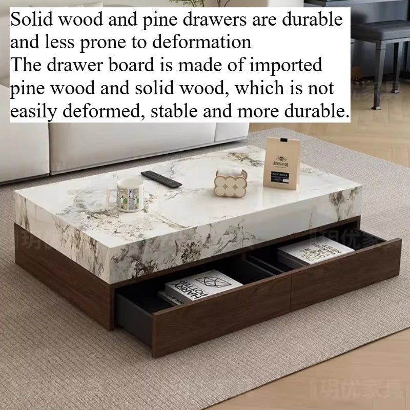 table basse moderne marbre noire minimaliste maison tasse télécommande deco 7080cm 120150cm 40cm