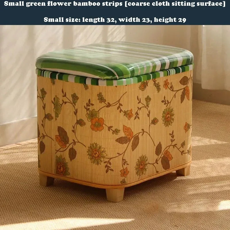 tabouret rangement bois moderne boîte storage couleur brun beige vert blanc