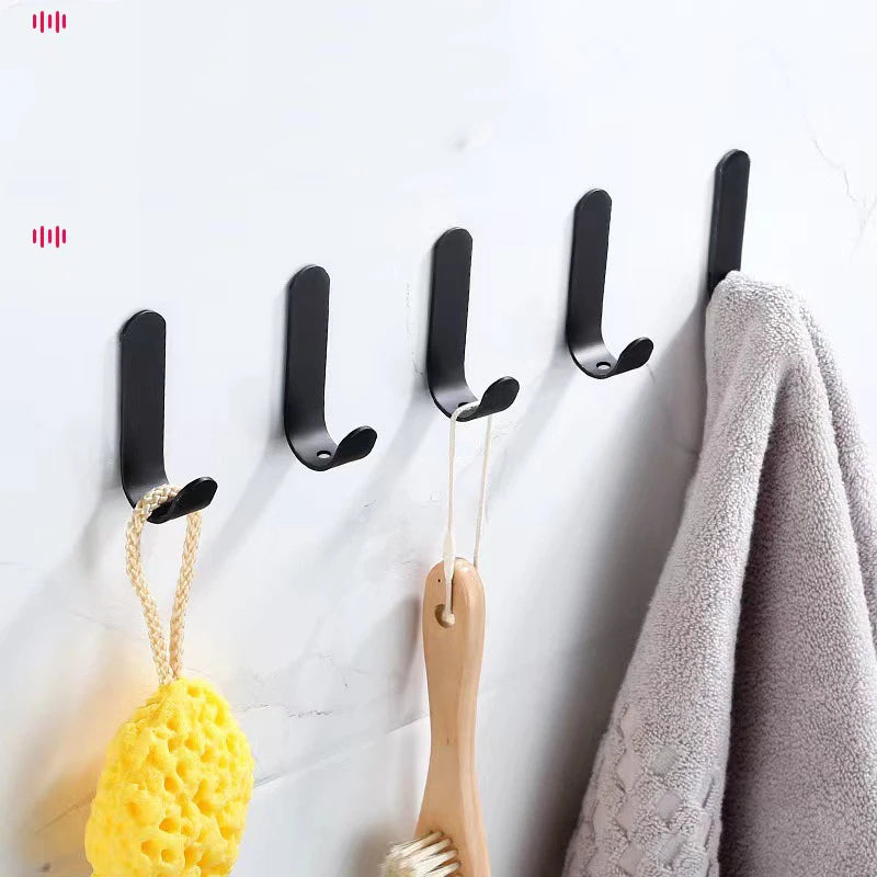crochet mural adhésif acier inoxydable noir gris moderne minimaliste sac main brosse bain gant