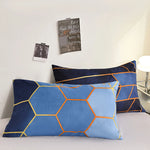 lot deux taies d'oreiller rectangulaires 48x74cm housse coussin décorative motif géométrique moderne