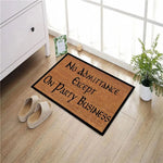 tapis d'entrée antidérapant marron lettrage noir bordure extérieur bain porte classic