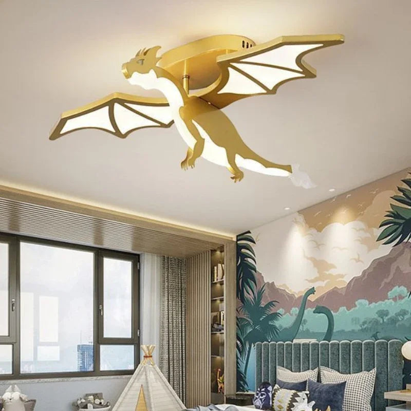 lampe dragon or moderne certification multiple led chambre enfants restaurant decoration intérieure
