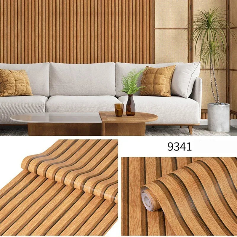 décoration murale papier peint motifs lignes verticales moderne minimaliste adhésif PVC marron beige gris