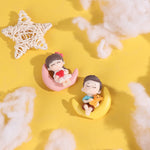 décoration gâteau résine figurines motifs floraux blanc rose mignon cartoony angel pattern