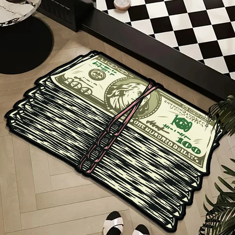 tapis vert blanc noir billets banque moderne antidérapant polyester lavage machine main