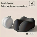 coussin voyage ergonomique mousse mémoire forme gris clips boîte rangement instructions utilisation confortable moderne