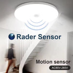 Lampe moderne LED radar détecteur mouvement 220V blanc abs murale