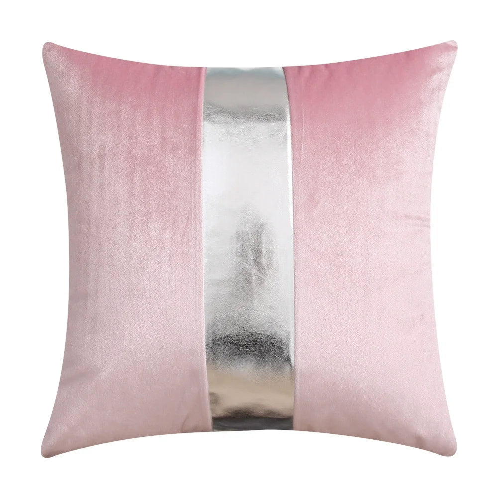 ensemble housses coussin noir rayures dorées velours luxe moderne taies oreiller décoratives