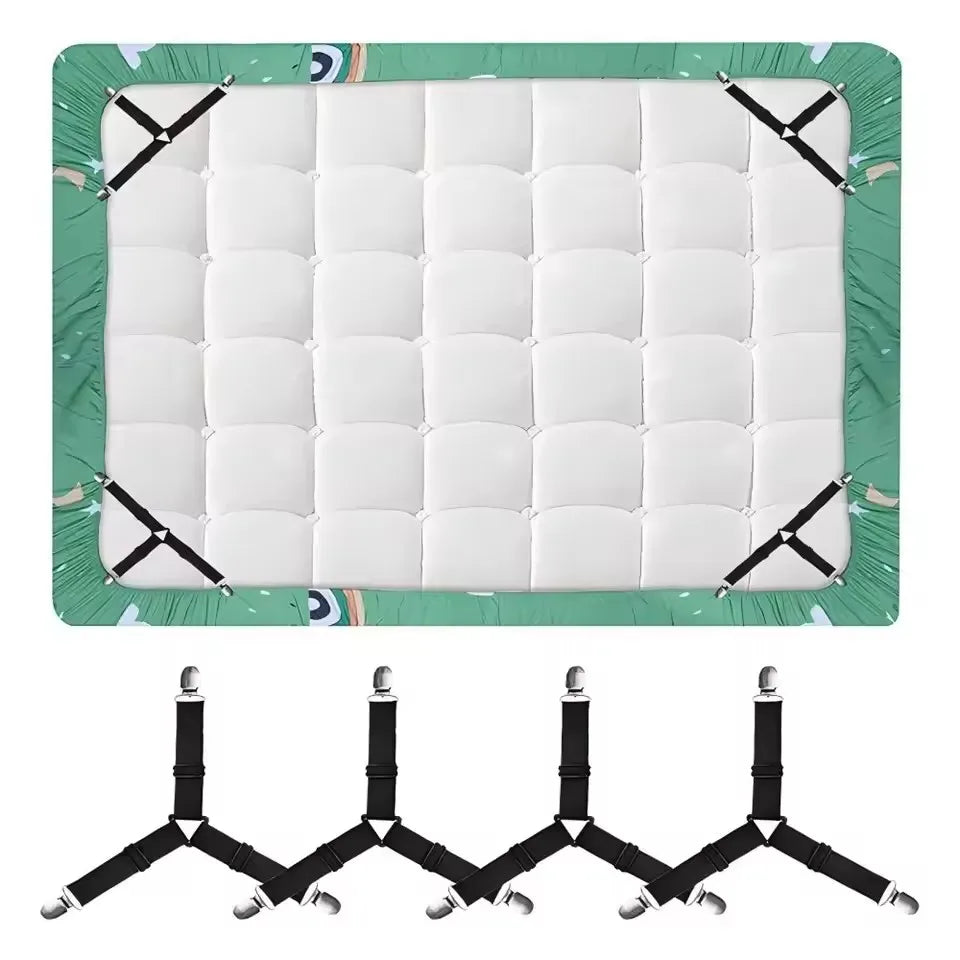 clip métallique coussin lit blanc réglable sangles élastiques organisation literie moderne chambre
