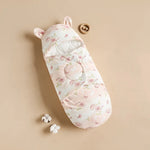 Sac couchage bébé fleurs animaux coton doux blanc rose pâle vert clair zip confortable
