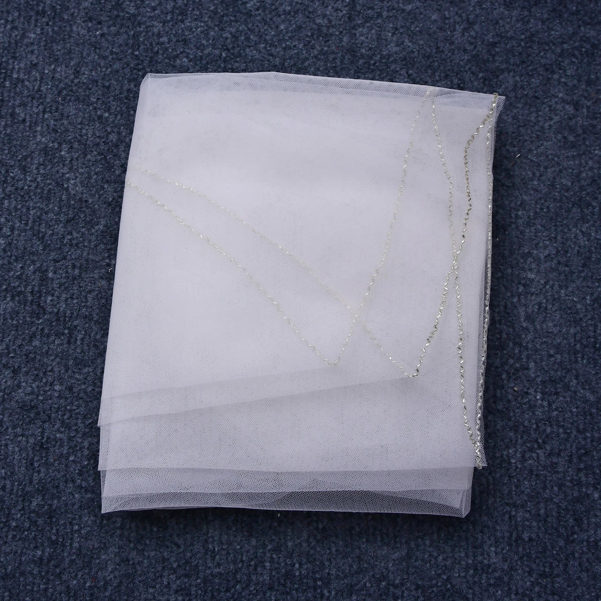 voile mariée blanc bordure transparent classique élégant chainette ondulée tulle fine bridal veils
