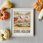 affiche murale vintage illustration ville automne festival stars hollow chambre salon decoration print vintage