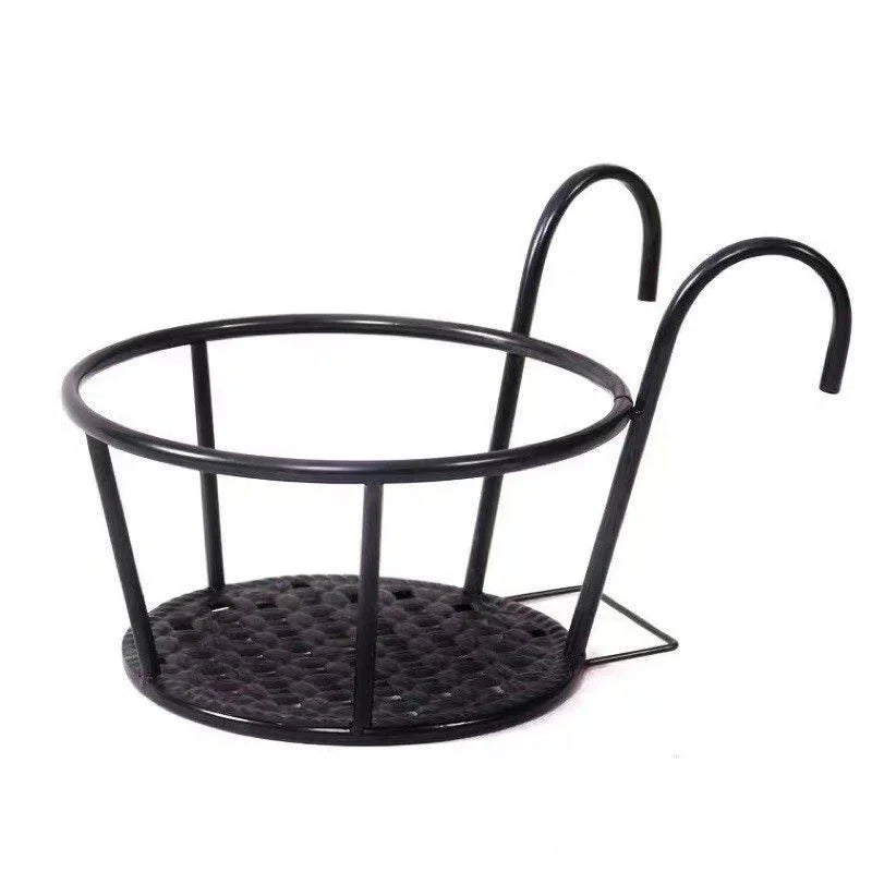 panier suspendu métal chromé balcon pot fleurs moderne minimaliste crochet treillisextérieur