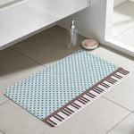 tapis moderne piano key polka dot bleu clair marron antidérapant intérieur extérieur chambre salon