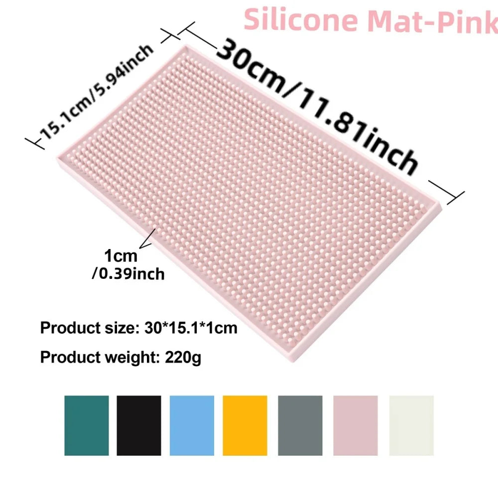 tapis bar moderne silicone perforé noir blanc bleu jaune gris rose anti dérapant