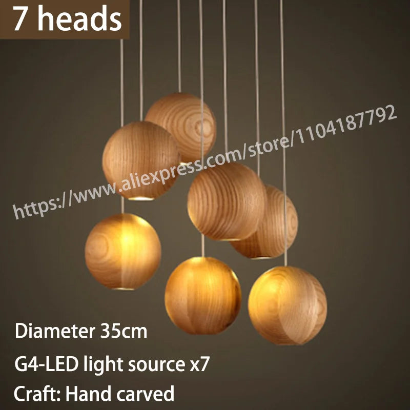 luminaire suspension bois massif moderne éclairage intérieur salon cuisine restaurant naturel