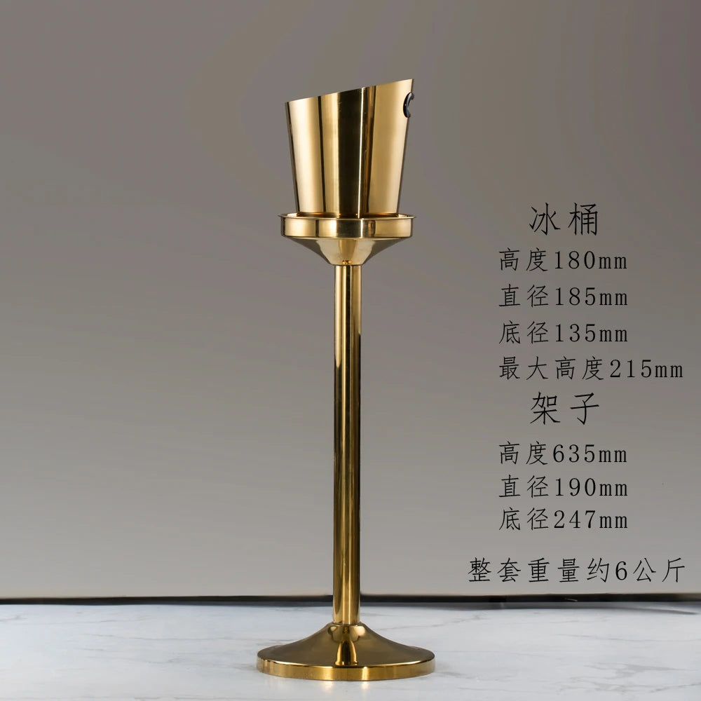 seau glace martelé support trépied métal argent doré vin champagne bar