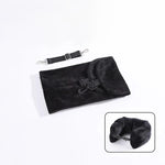 coussin voyage forme velours noir bleu gris confortable portable sac rangement