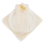 lot serviettes table coton rose franges ruban décorations mariage fête table rustique moderne