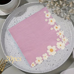 serviettes multicolores fleurs décoratives festives happy birthday anniversaire noël mariage transparentes table festive
