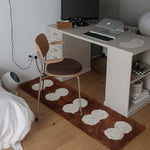 tapis imperméable anti dérapant moderne blanc noir cercles superposés chambre couloir entrée