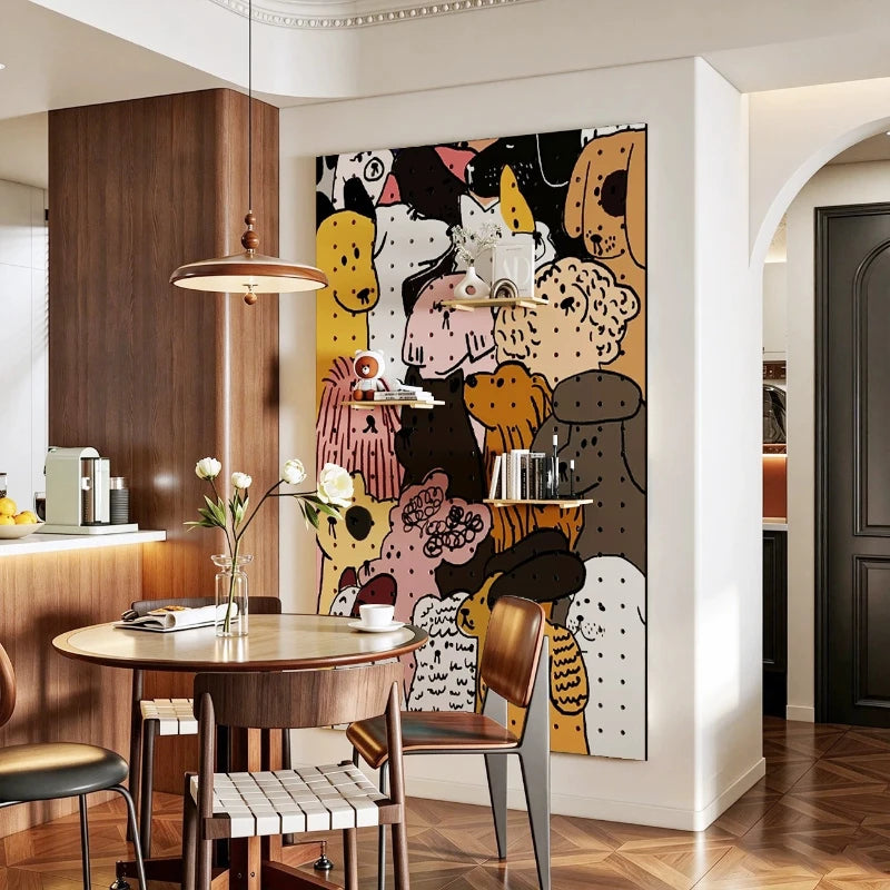 tableau mural moderne salon stockage mural réutilisable respectueux environnement đa dạng màu sắc