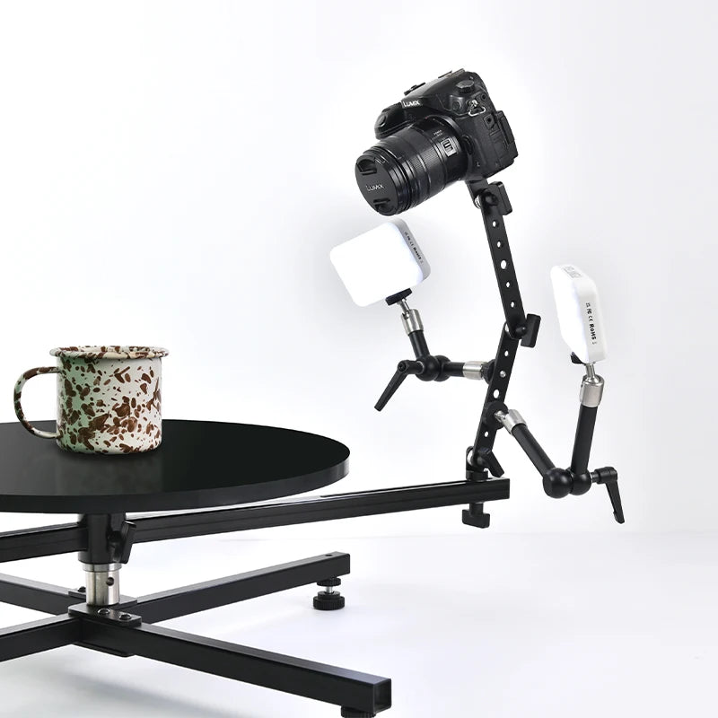 support rotatif photo plateau tournant videokit diffuseur moderne noir vis trépied caméra