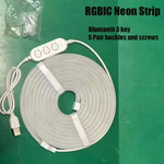 ruban led néon multicolore synchronisation bluetooth adhésif lisse moderne lumières fixations USB