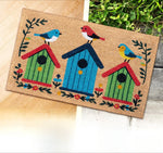 tapis d'entrée moderne motif maison antidérapant couleurs vives rustique printemps été