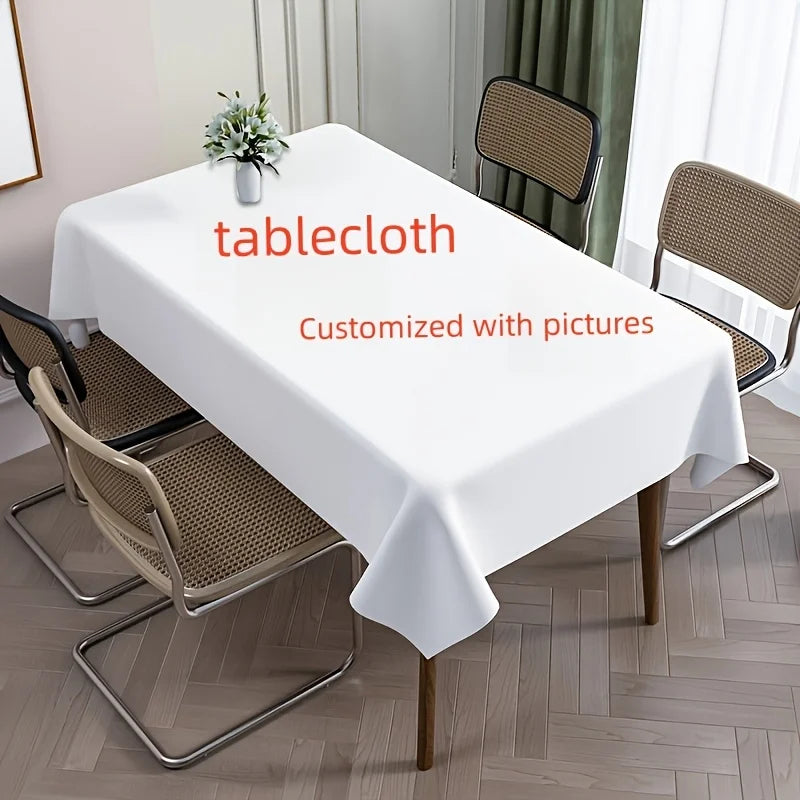 nappe table moderne imprimée couverts fleurs blanc réutilisable rectangle maison festive
